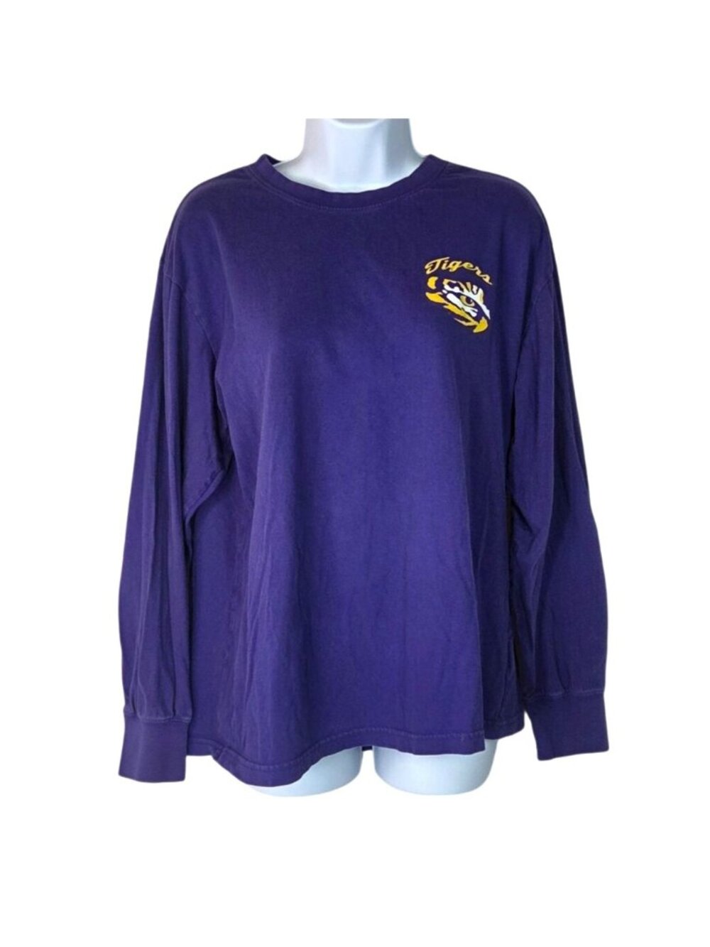 LSU Tigers Baton Rouge Purple Long Sleeve Cotton Crewneck Tee M